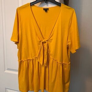 Torrid Gold Tie-Front Relaxed Blouse